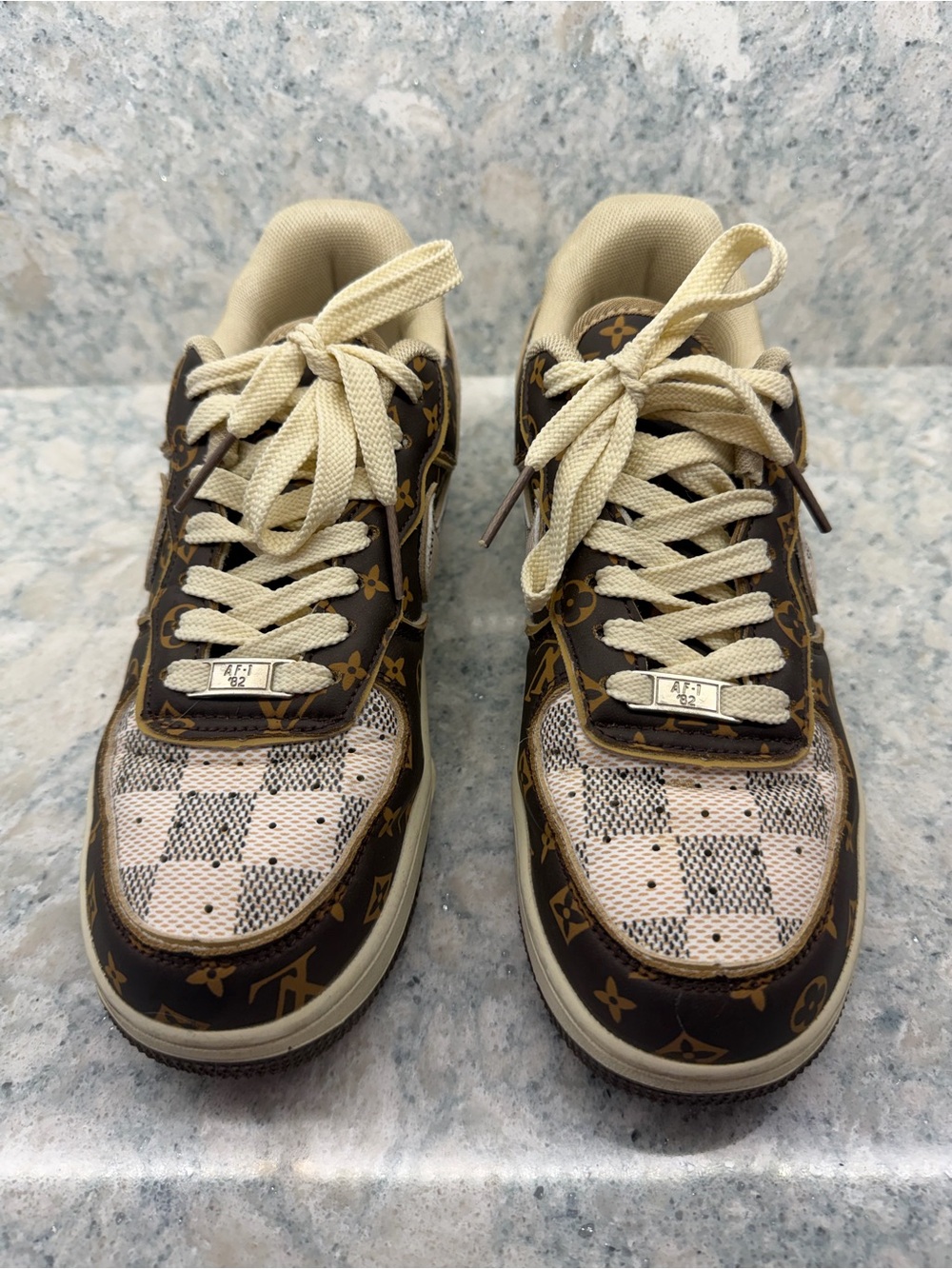 Louis Vuitton Brown and Cream Monogram Athletic Sneakers